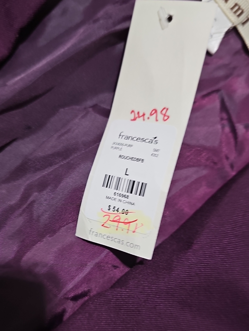 NWT Miami Francesca's Blazer 3/4 Sleeve Suit Coat Large Jacket Purple - Picture 3 of 6